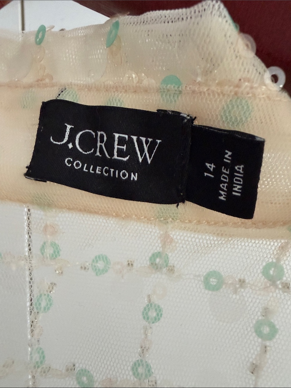 J. Crew Embellished button-up short-sleeve shirt Size 14 Sequin Cream - Picture 7 of 7